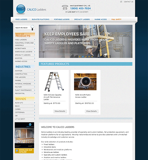 Desktop screenshot of Calico Ladders