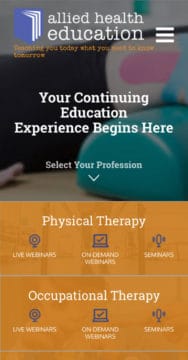 Mobile screenshot of Allied Health Education