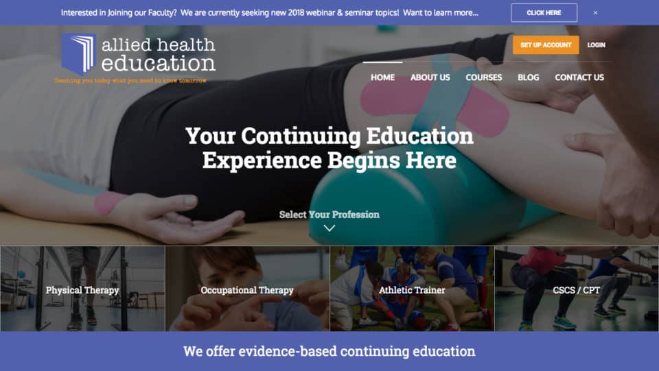 Desktop screenshot of Allied Health Education