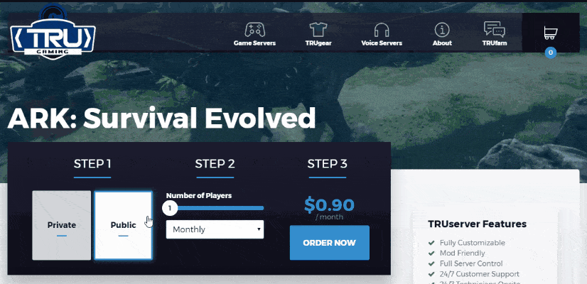 interactive features for products on the Trugaming website