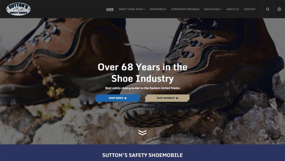 Desktop screenshot of Sutton's Shoes Desktop Screenshot