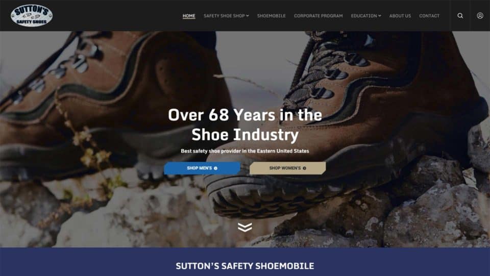 Desktop screenshot of Sutton’s Safety Shoes
