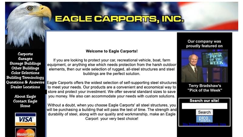 Eagle Carports | Before screenshot