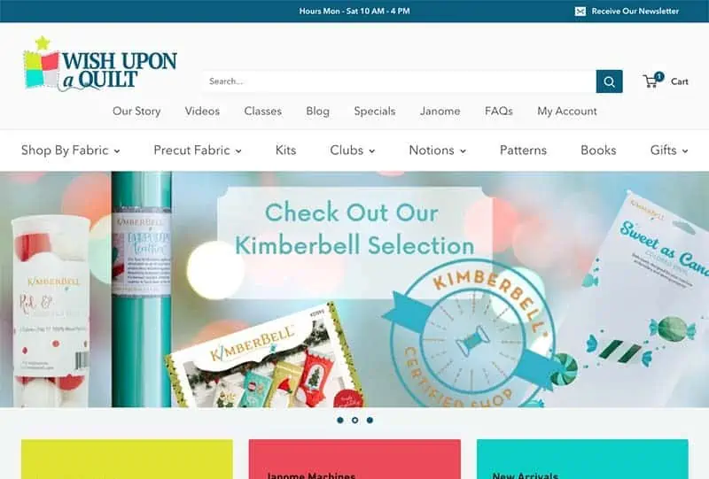 Desktop screenshot of Custom Shopify Site for a Retail Craft Business