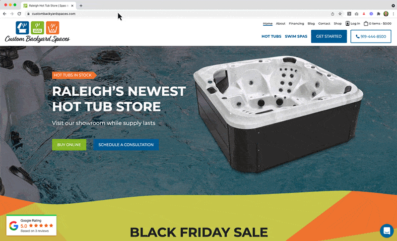 Custom WordPress Features for a Retail Hot Tub Business
